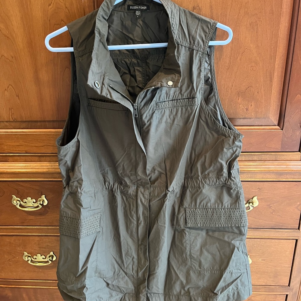 Eileen Fisher Dark Olive Utility Vest